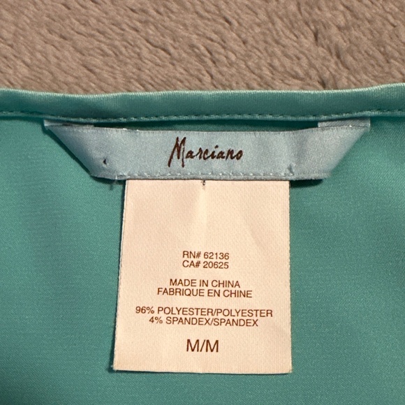 Marciano Halter Top Ruffle Collar V-Neck Sleeveless Women's Medium Teal Y2K Club - Picture 3 of 8